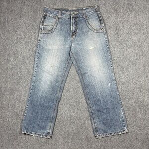 Vintage Anchor Blue Jeans 32x30 Baggy Loose Fit Wide Legs Distressed 0289